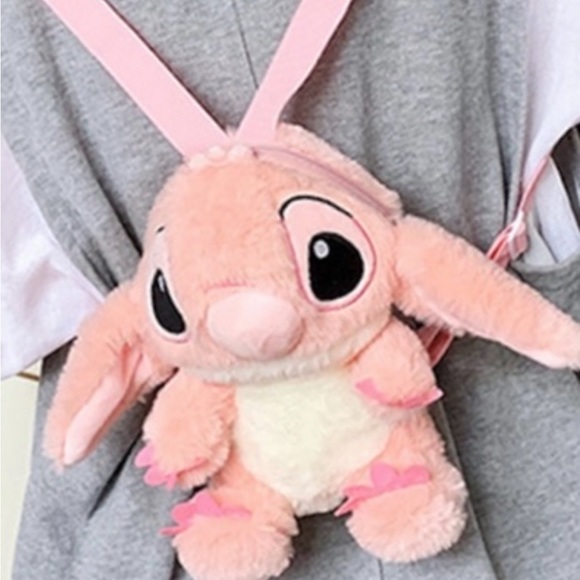 New Cute Stitch’s Angel Plush Backpack Large 11” Length Top Zipper Looks Comfy - Picture 1 of 8